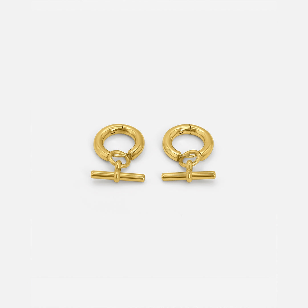 T-BAR HOOPS GOLD