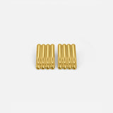 LONG RIBBED EARRINGS GOLD