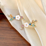 Crystal White Blossom Earrings