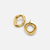 18K GOLD OPEN OVAL EARRINGS