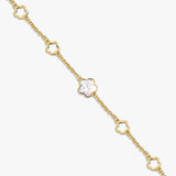 Mother Of Pearl Flower Station Bracelet