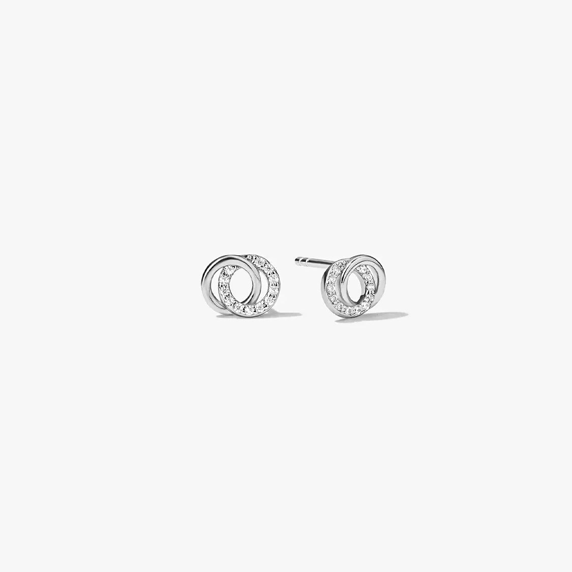 Pave Double Circle Studs