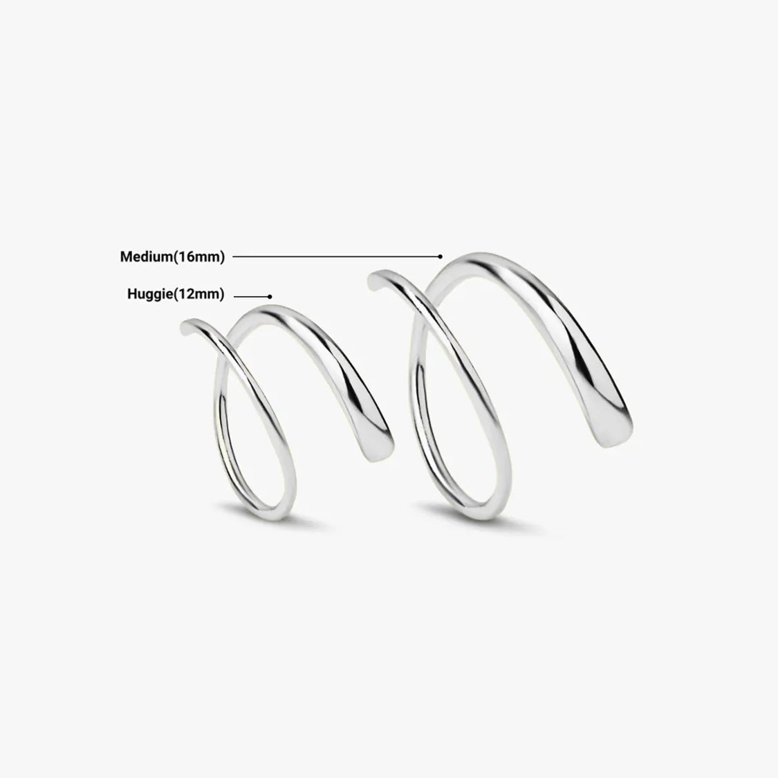 Silver Double Hoops