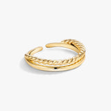 Twist Double Band Open Ring