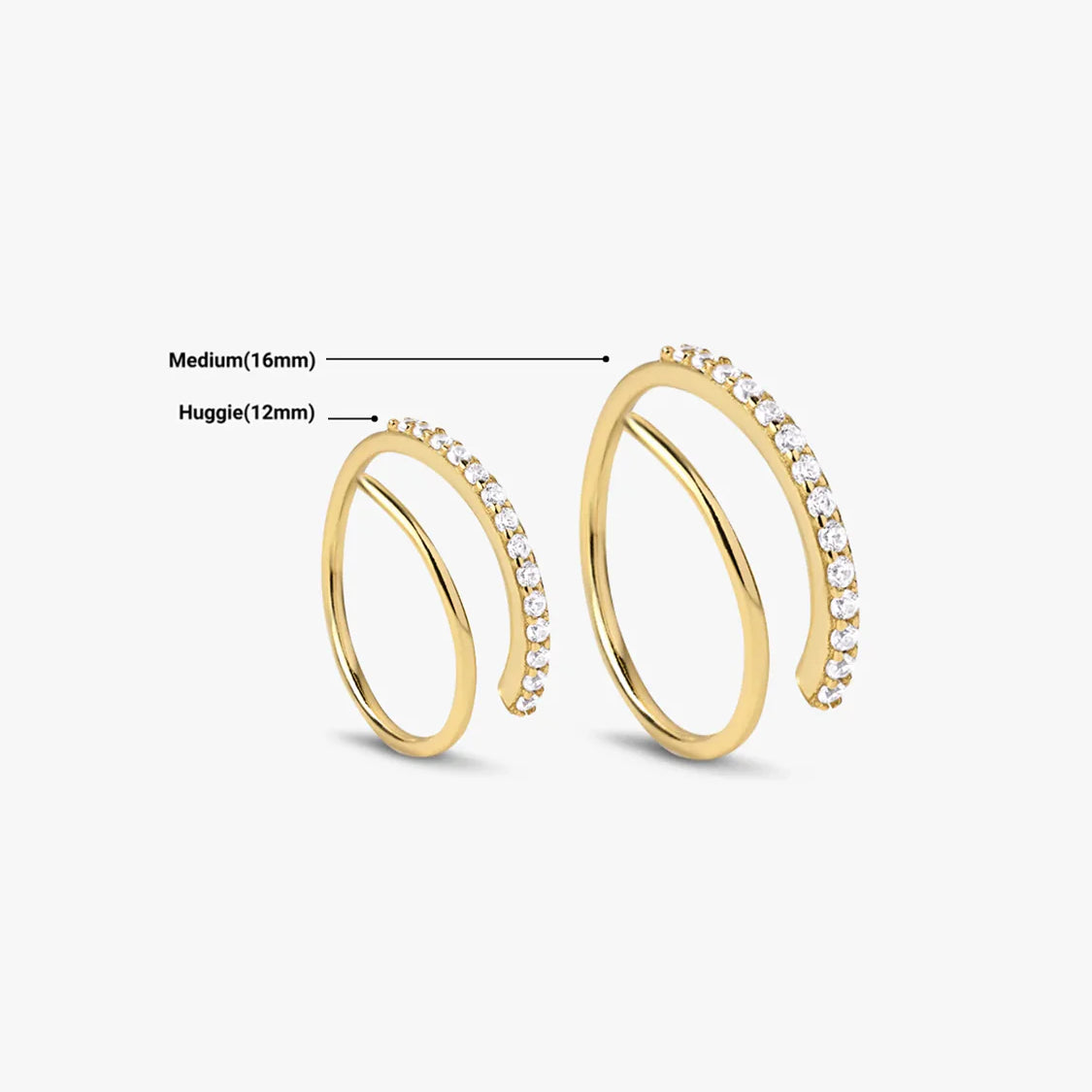 Half Pave Double Hoops