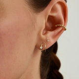 Pave Heart Double Hoops