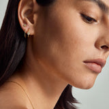 Pave Heart Double Hoops