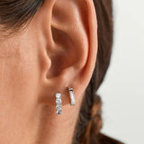 Sapphire Silver Huggies