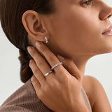 Sapphire Silver Huggies