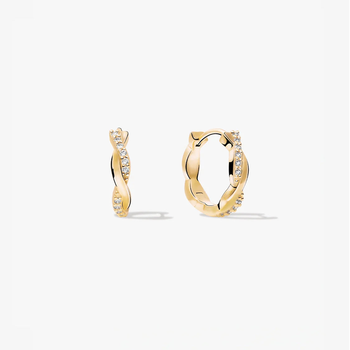 Twisted Pave Hoops