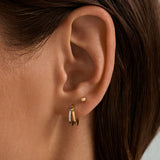 Mixed Minimalist Double Semicircle Huggies