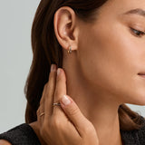 Mixed Minimalist Double Semicircle Huggies