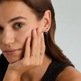 Blue Sapphire & Pave Double Hoops