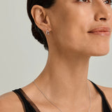 Blue Sapphire & Pave Double Hoops