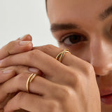 Gold Duo Crossover Ring