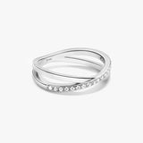 Pave Crossover Ring