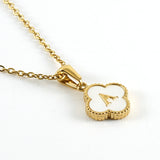 Pearl Clover Initial Necklace
