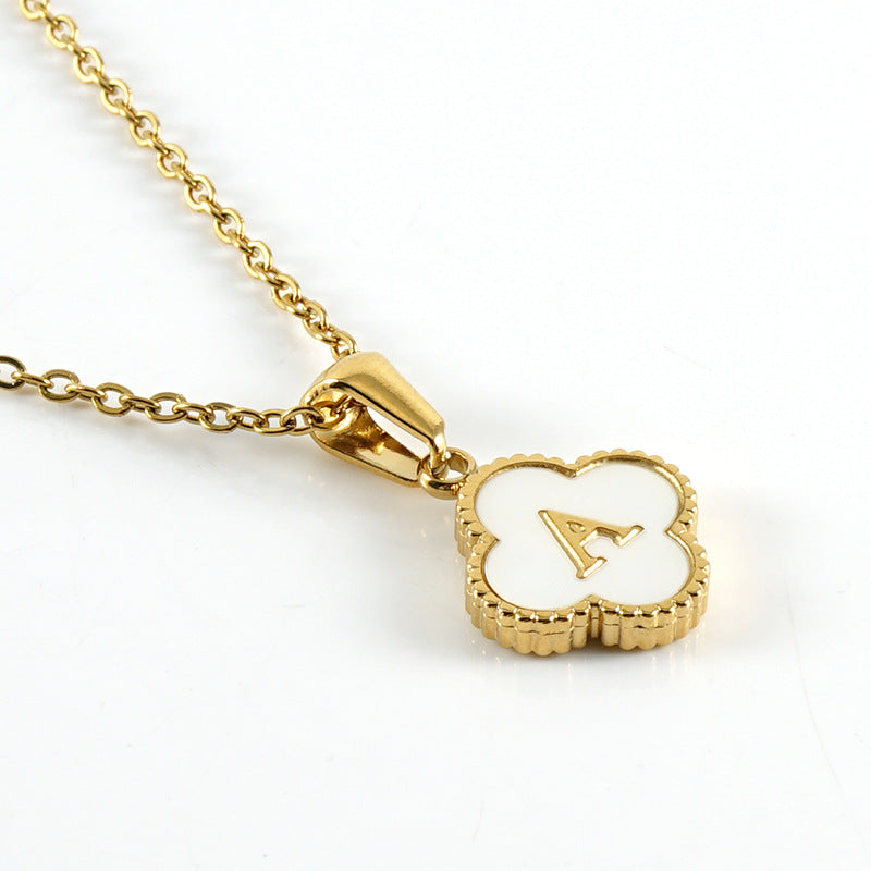 Pearl Clover Initial Necklace