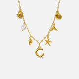 GOLD OCEAN LETTER NECKLACE