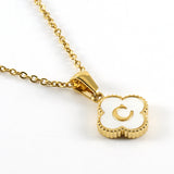 Pearl Clover Initial Necklace