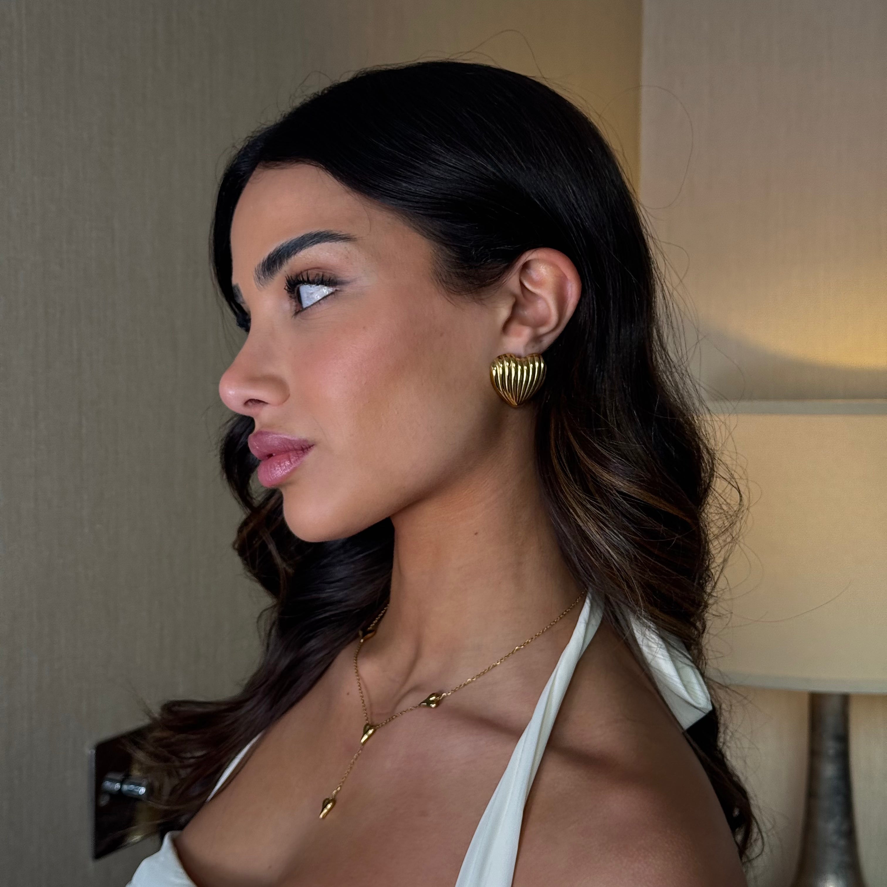 Shell Heart Earrings - Gold