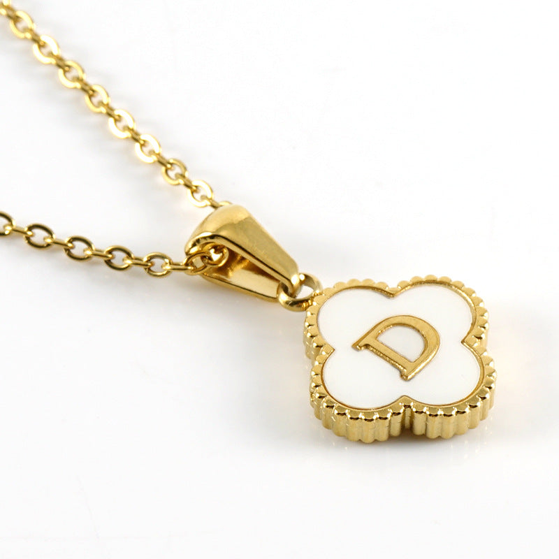 Pearl Clover Initial Necklace