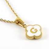 Pearl Clover Initial Necklace