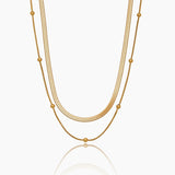 Snake & Satelite Chain Layered Necklace