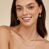 Snake & Sequin Chain Layered Necklace