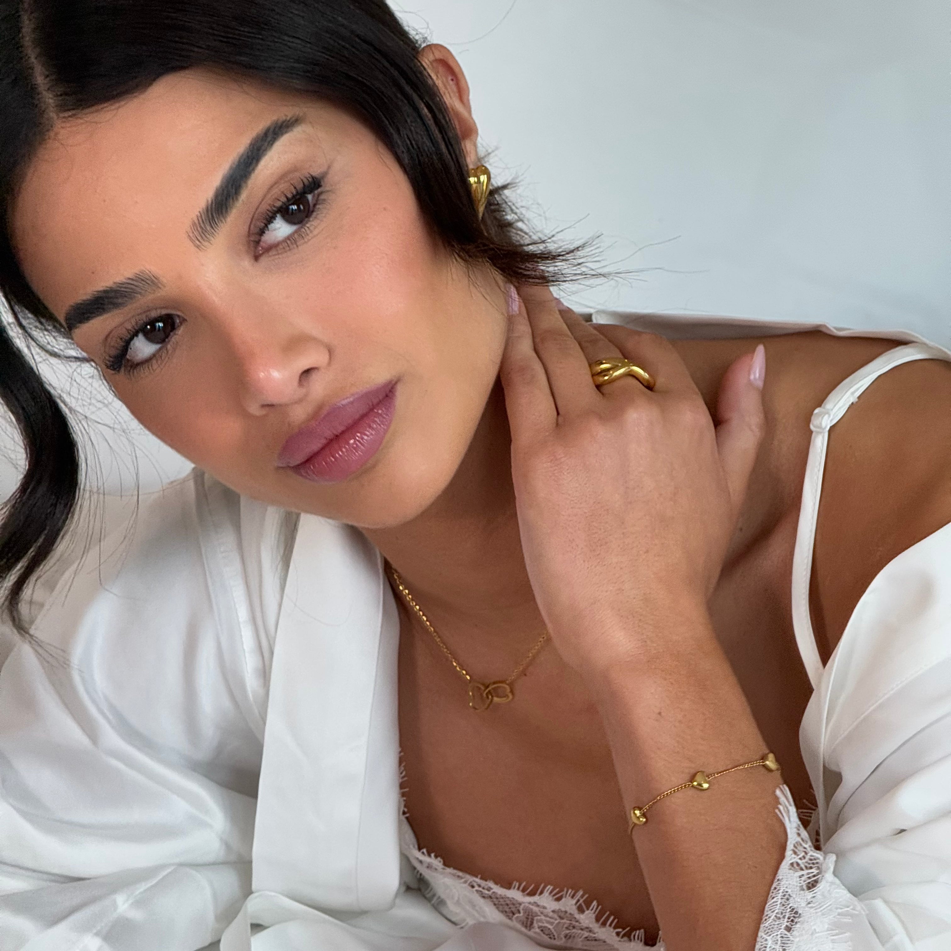 Interlock Heart Necklace - Gold