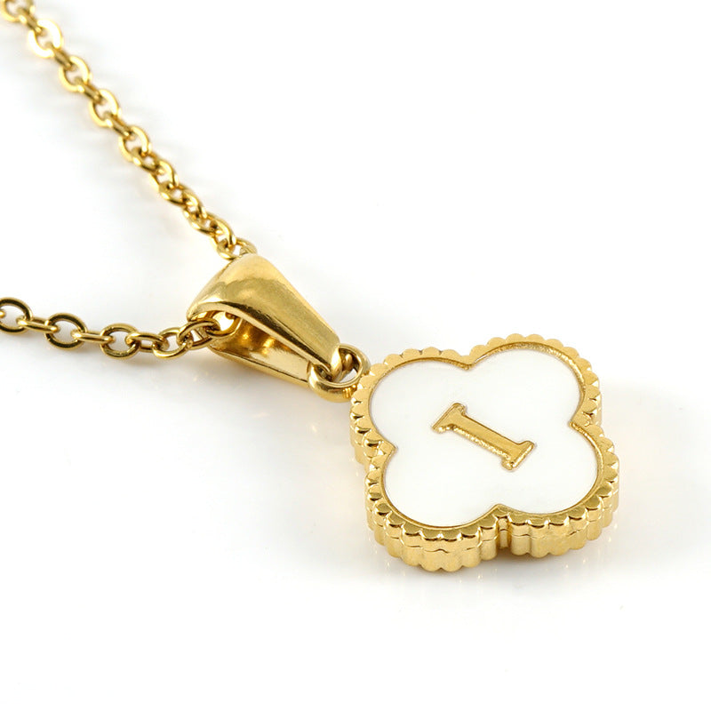 Pearl Clover Initial Necklace