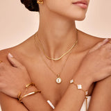 Mother Of Pearl Initial Pendant Necklace