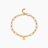 Paperclip Initial Charm Bracelet