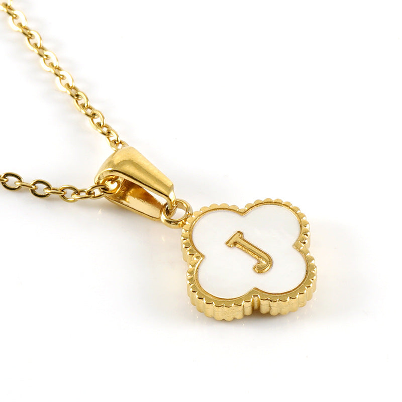 Pearl Clover Initial Necklace