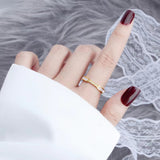Gabrielle Diamond Simulant Gold Ring