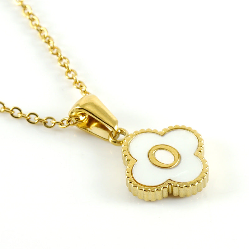 Pearl Clover Initial Necklace