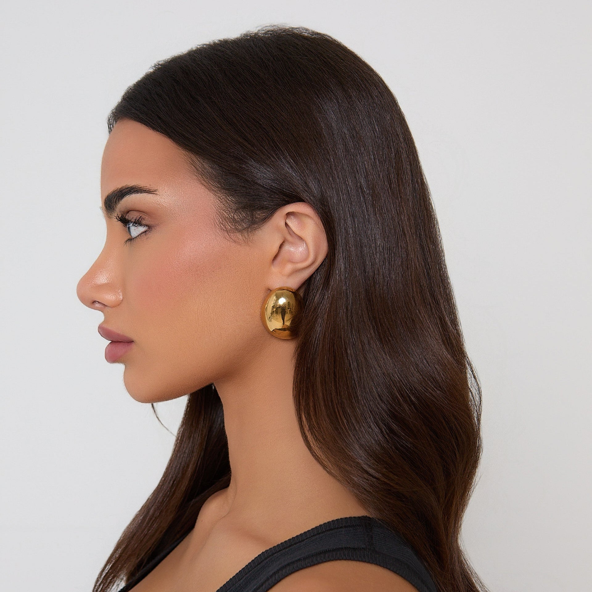18K GOLD OVAL EARRINGS