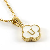 Pearl Clover Initial Necklace
