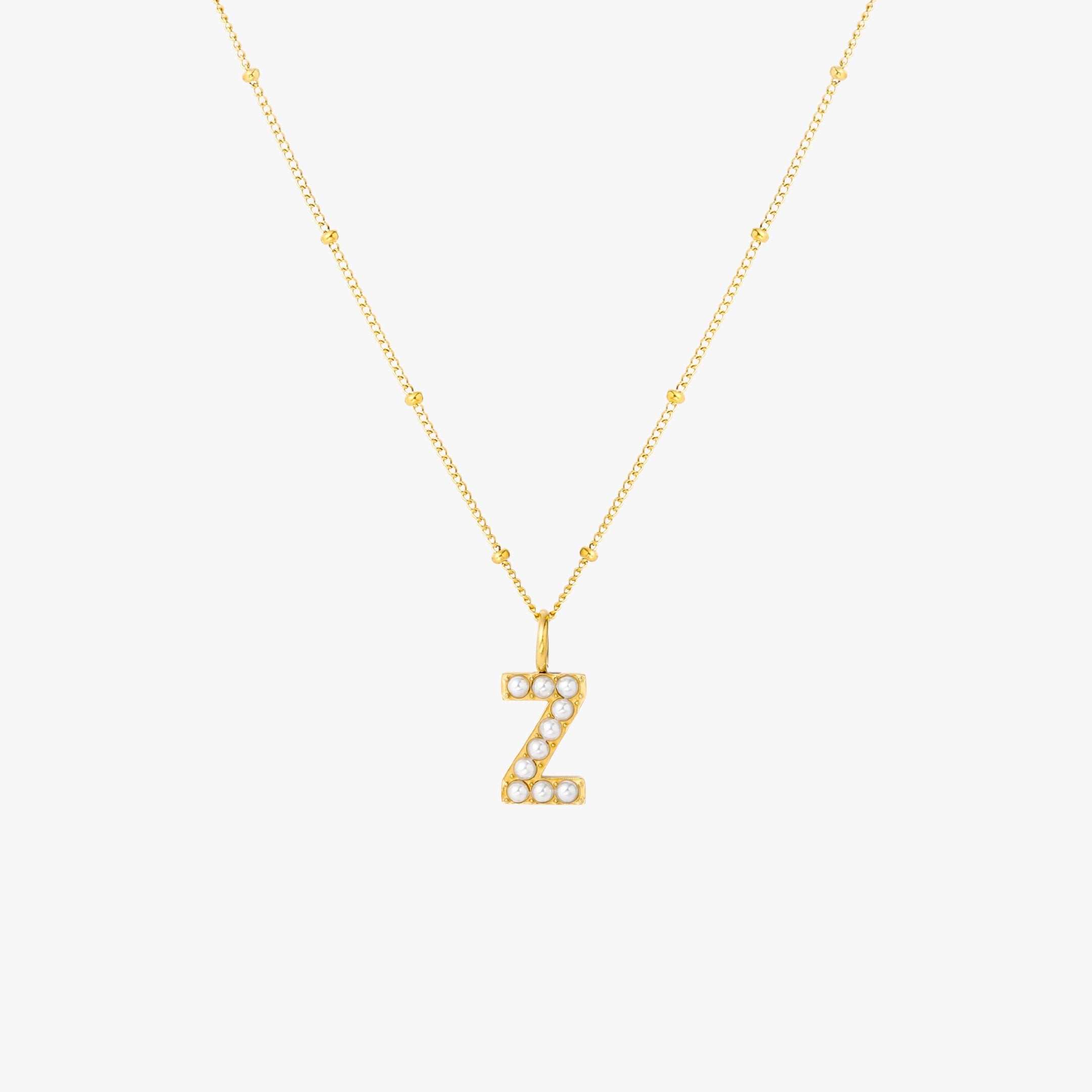 Pearl Initial Necklace