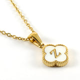 Pearl Clover Initial Necklace