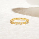 Arquette Gold & Crystal Band Ring