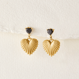 Hera Gold Heart Drop Earrings