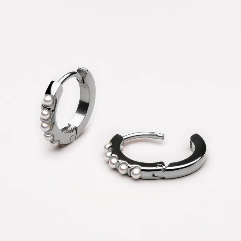 Mini Pearl Hoops