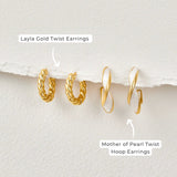 Mother of Pearl Twist Hoop Earrings