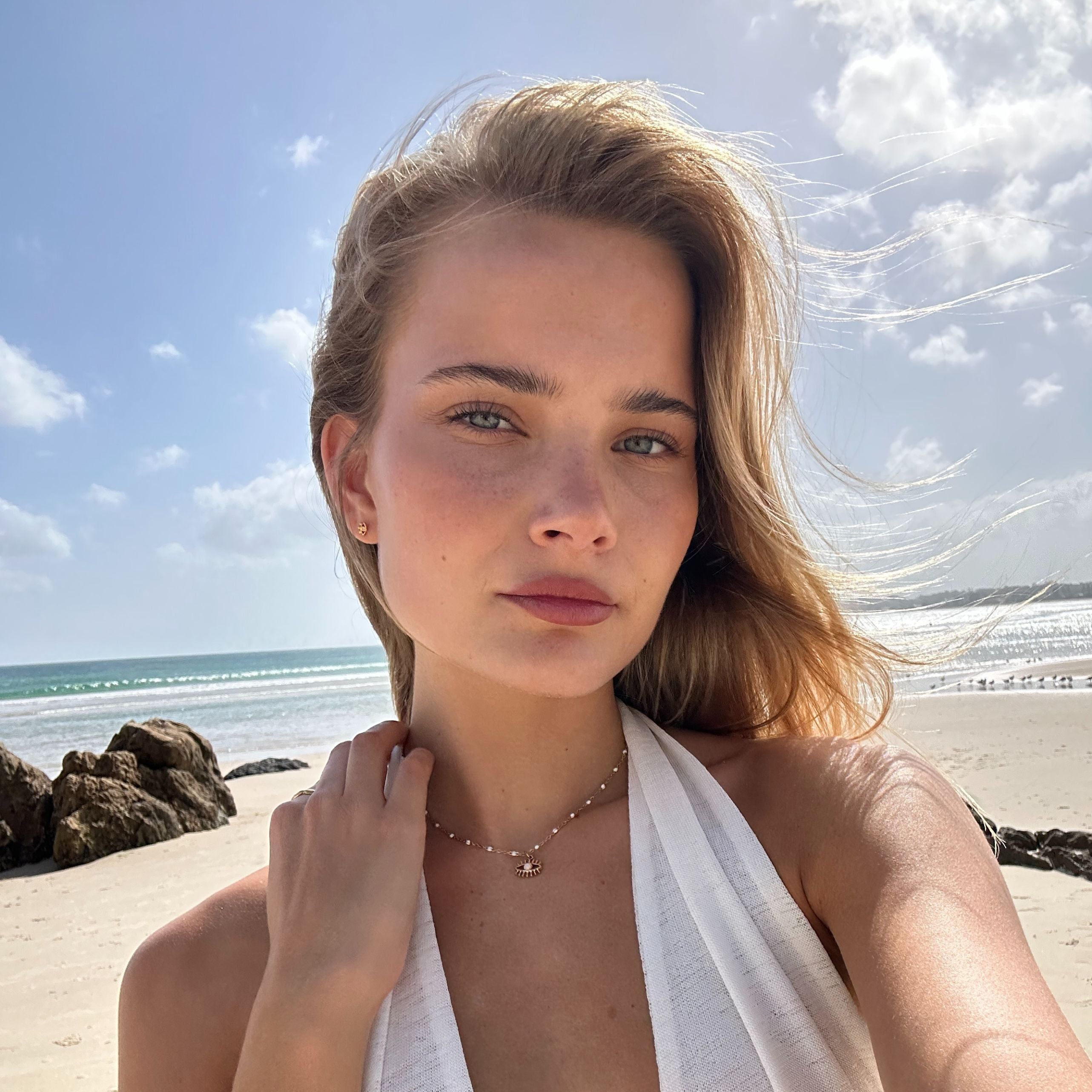 Opal Evil Eye Necklace