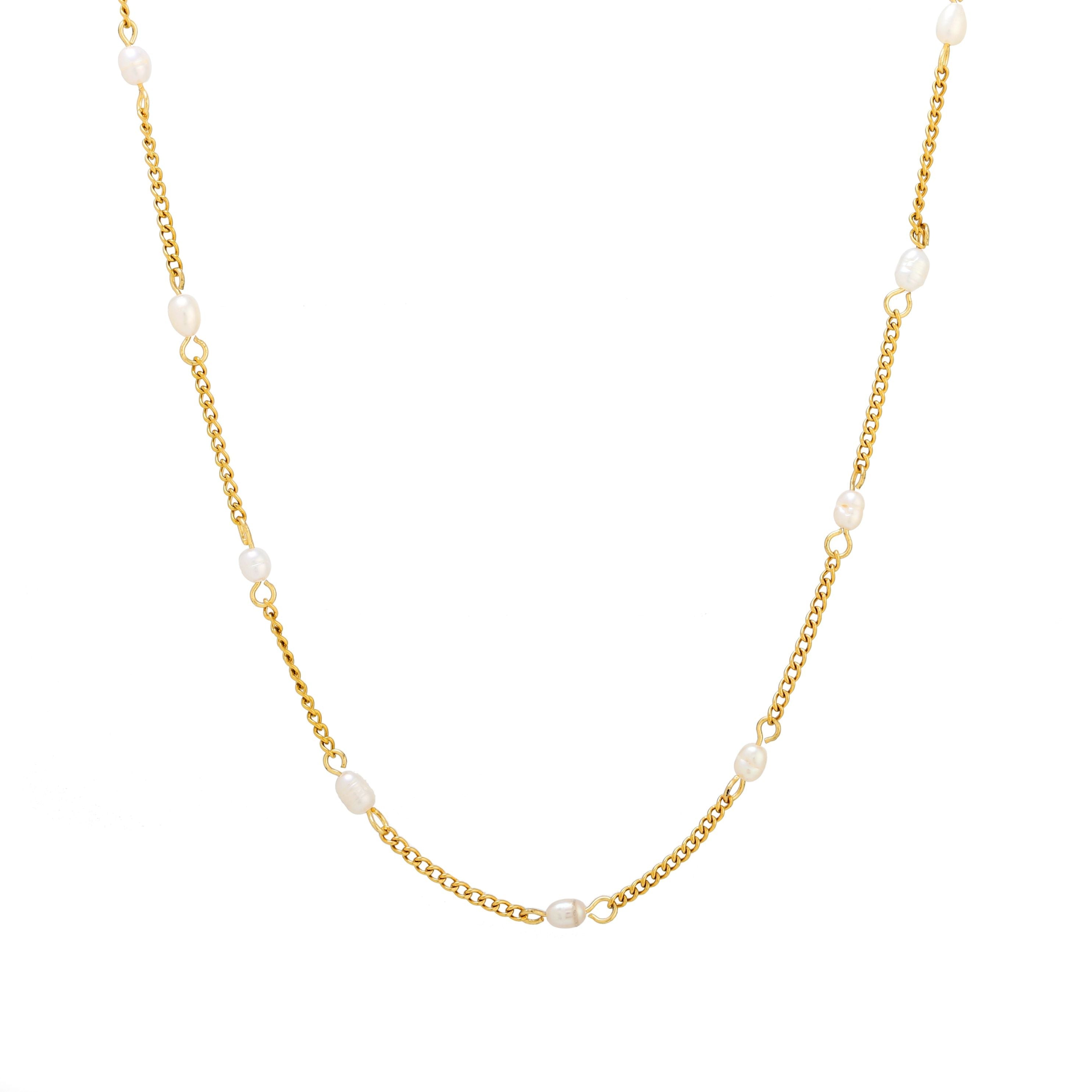 Dainty Gold Pearl Choker