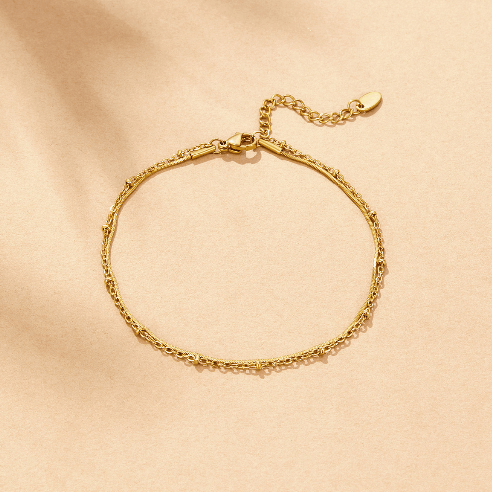 Pia Gold Layered Anklet