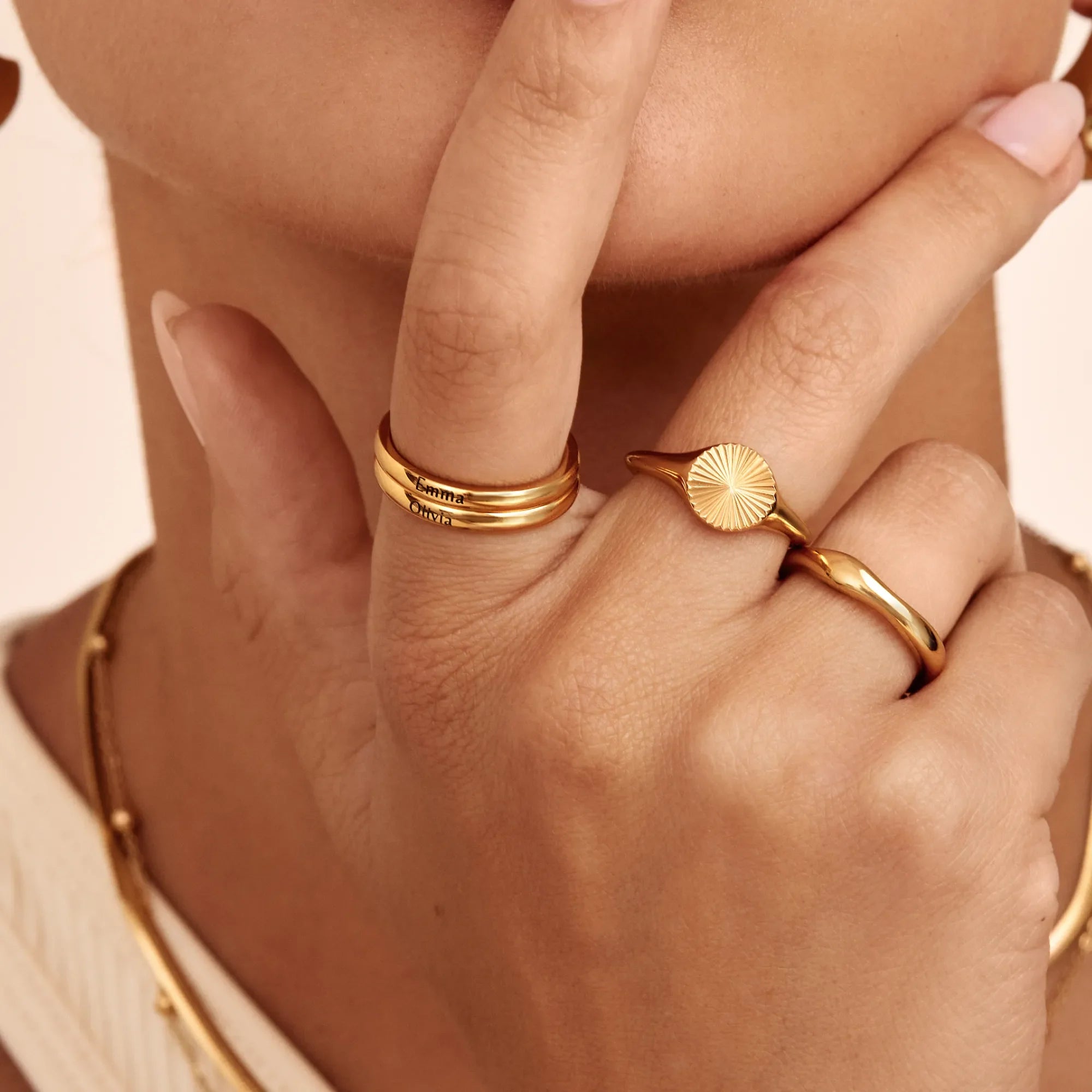 Dainty Stackable Name Ring