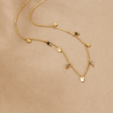 Tara Gold Square Droplet Necklace