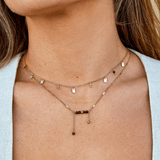 Tara Gold Square Droplet Necklace